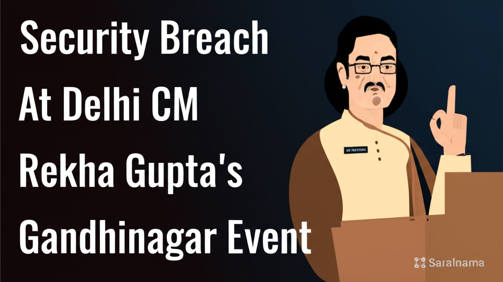 Security Breach At Delhi CM Rekha Gupta's Gandhinagar Event