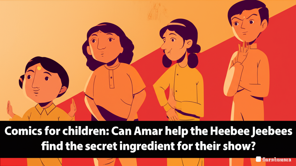 Comics for children: Can Amar help the Heebee Jeebees find the secret ingredient for their show?