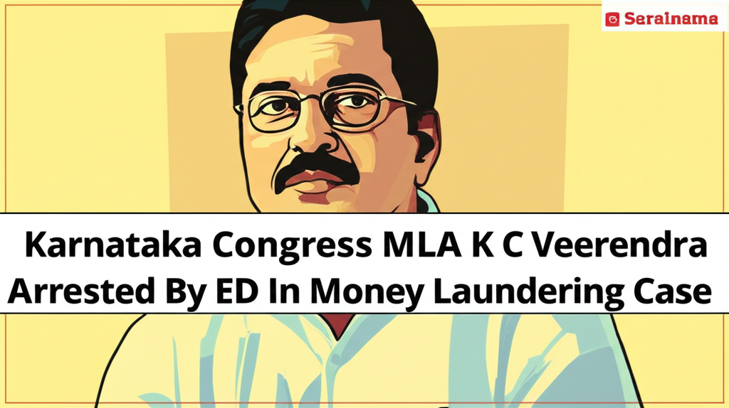 Karnataka Congress MLA K C Veerendra Arrested By ED In Money Laundering Case