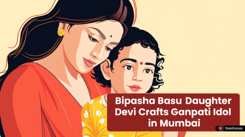 Bipasha Basu's Daughter Devi Crafts Ganpati Idol in Mumbai