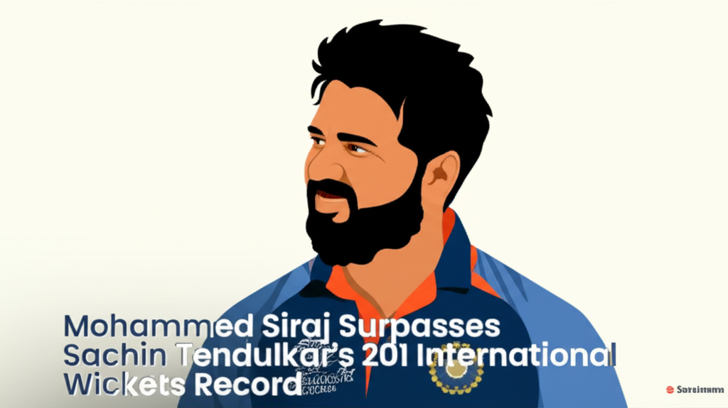 Mohammed Siraj Surpasses Sachin Tendulkar's 201 International Wickets Record