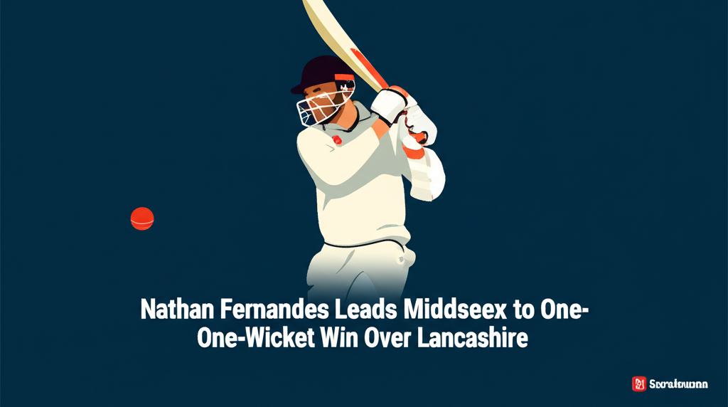 Nathan Fernandes Leads Middlesex to One-Wicket Win Over Lancashire