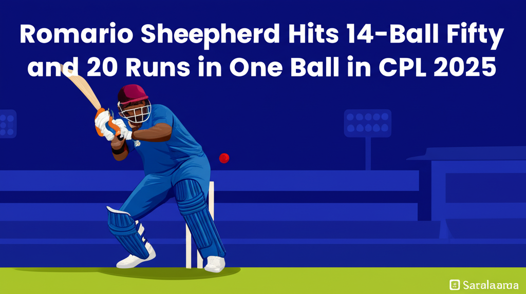 Romario Shepherd Hits 14-Ball Fifty and 20 Runs in One Ball in CPL 2025