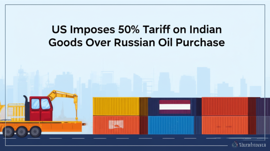 US Imposes 50% Tariff on Indian Goods Over Russian Oil Purchase