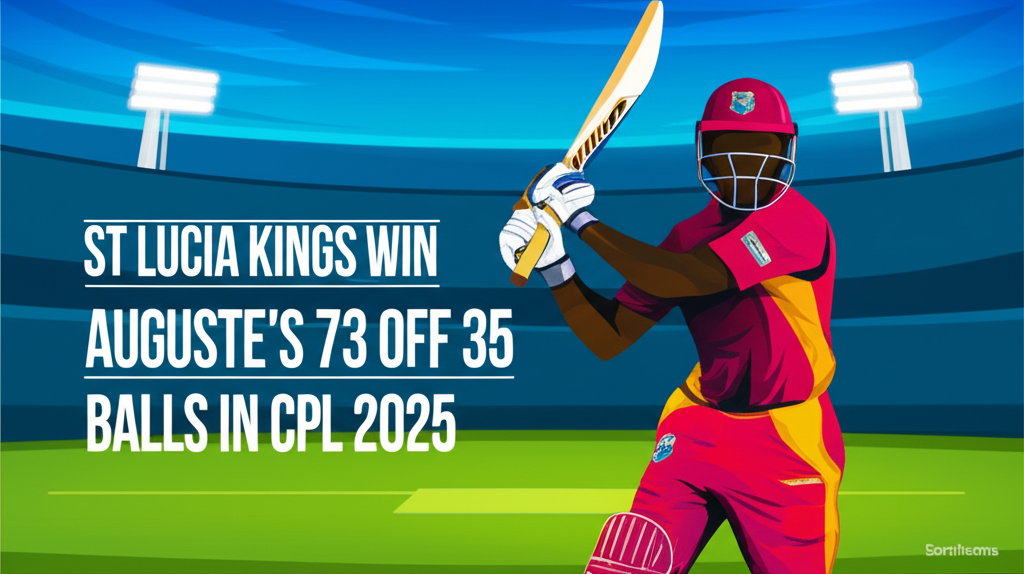 St Lucia Kings Win with Auguste’s 73 Off 35 Balls in CPL 2025