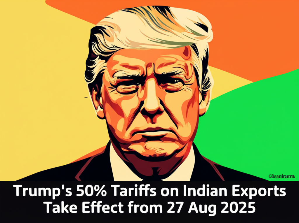 Trump's 50% Tariffs on Indian Exports Take Effect from 27 Aug 2025