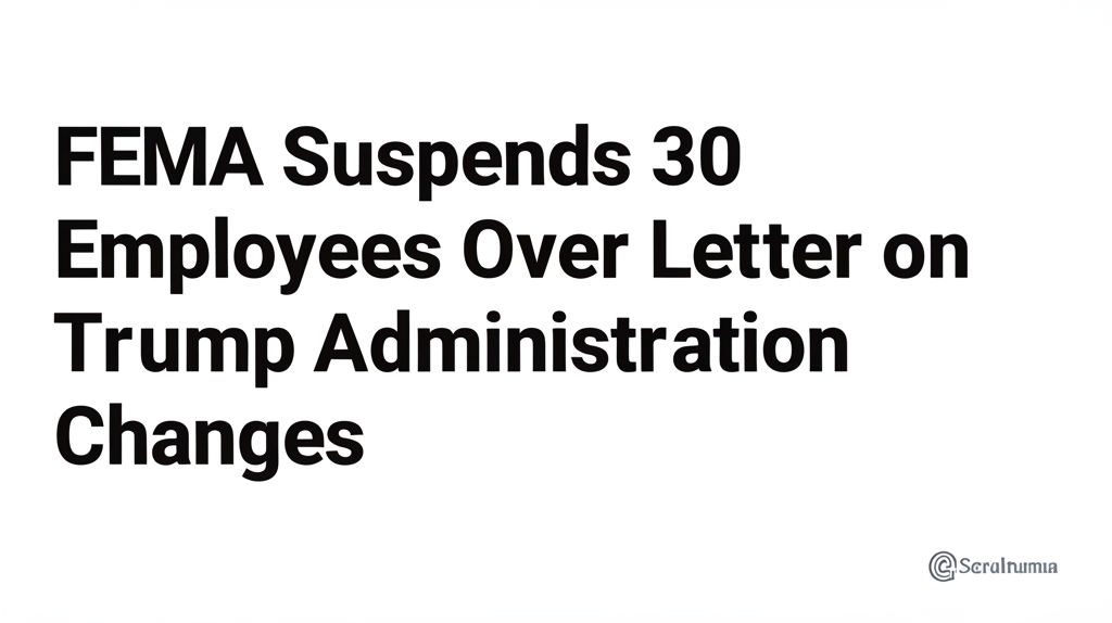 FEMA Suspends 30 Employees Over Letter on Trump Administration Changes