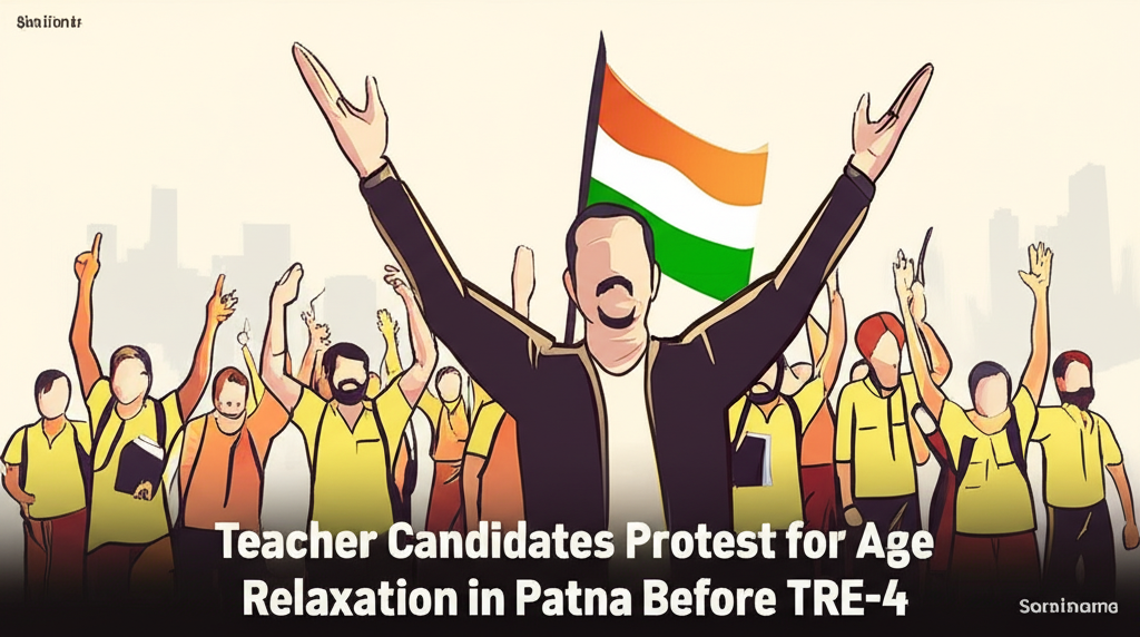 Teacher Candidates Protest for Age Relaxation in Patna Before TRE-4