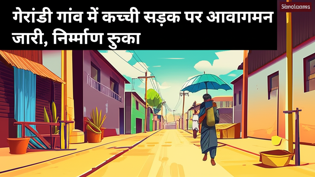 गेरांडी गांव में कच्ची सड़क पर आवागमन जारी, निर्माण रुका