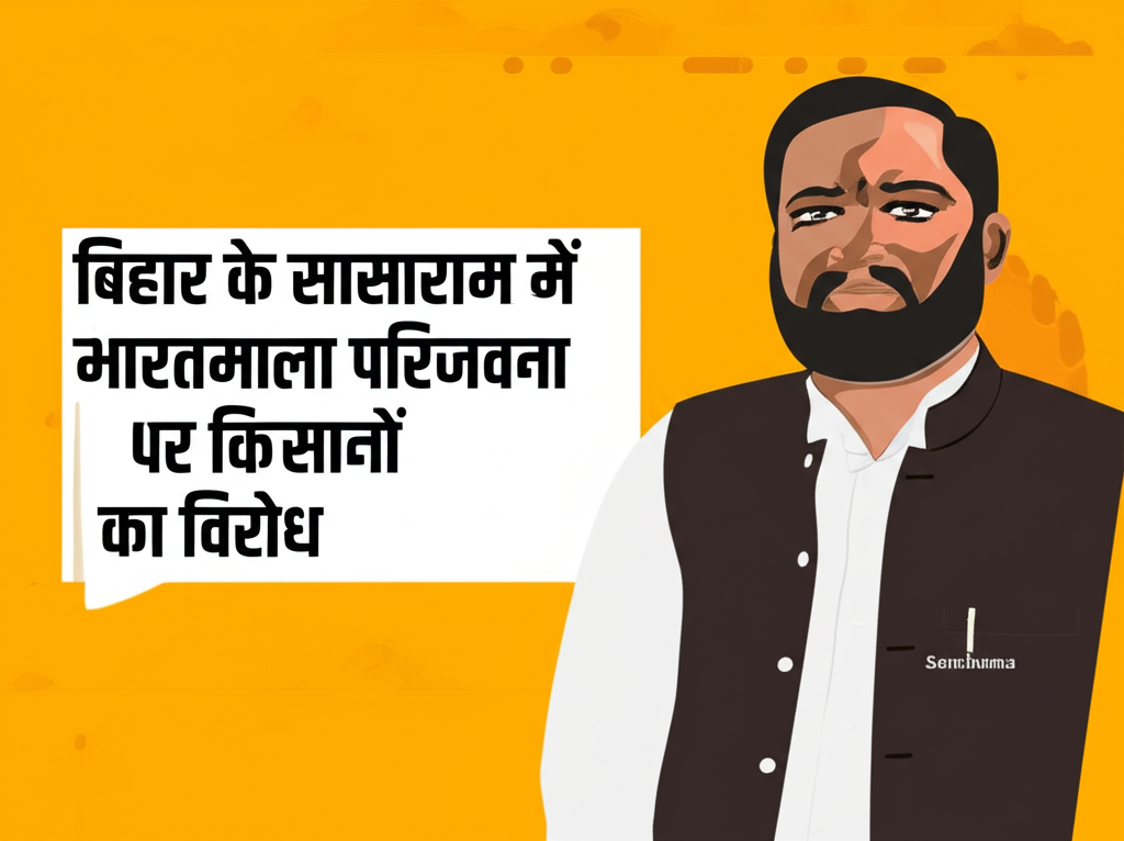 बिहार के सासाराम में भारतमाला परियोजना पर किसानों का विरोध