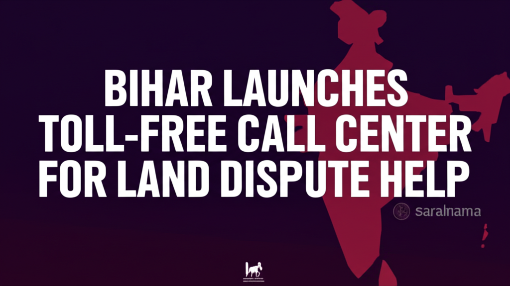 Bihar Launches Toll-Free Call Center for Land Dispute Help