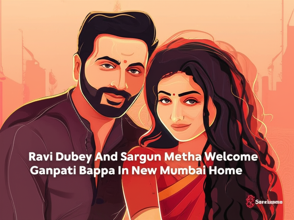 Ravi Dubey And Sargun Mehta Welcome Ganpati Bappa In New Mumbai Home