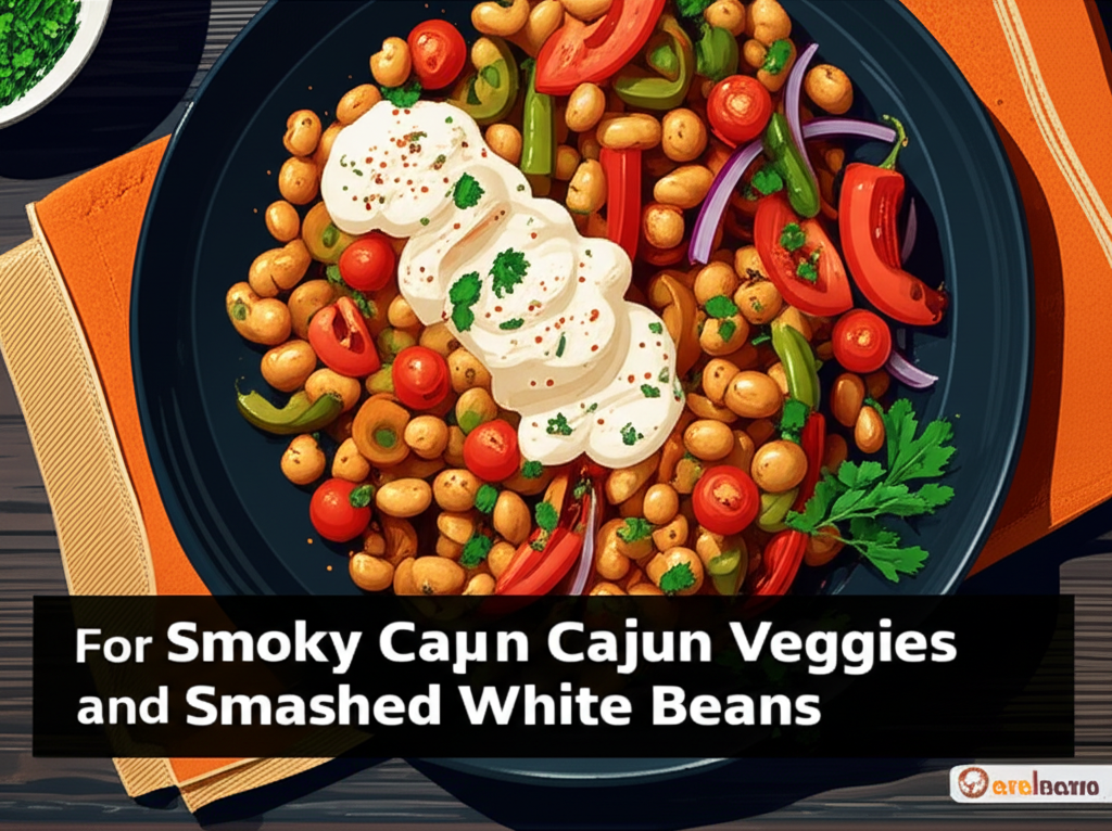 Easy Recipe for Smoky Cajun Veggies and Smashed White Beans