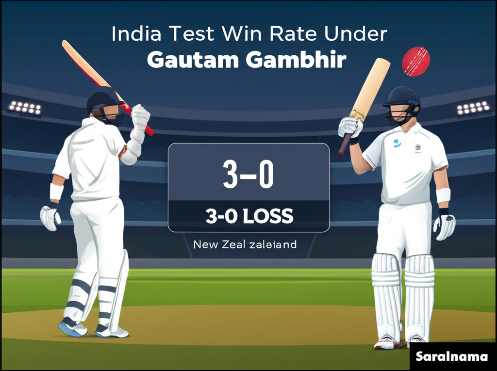 India's Test Win Rate Under Gautam Gambhir and 3-0 Loss to New Zealand