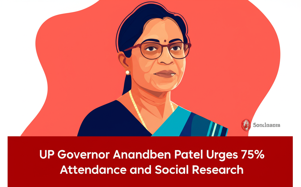 UP Governor Anandiben Patel Urges 75% Attendance and Social Research