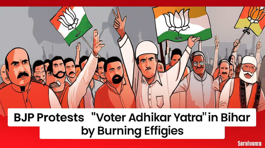 BJP Protests 'Voter Adhikar Yatra' in Bihar by Burning Effigies