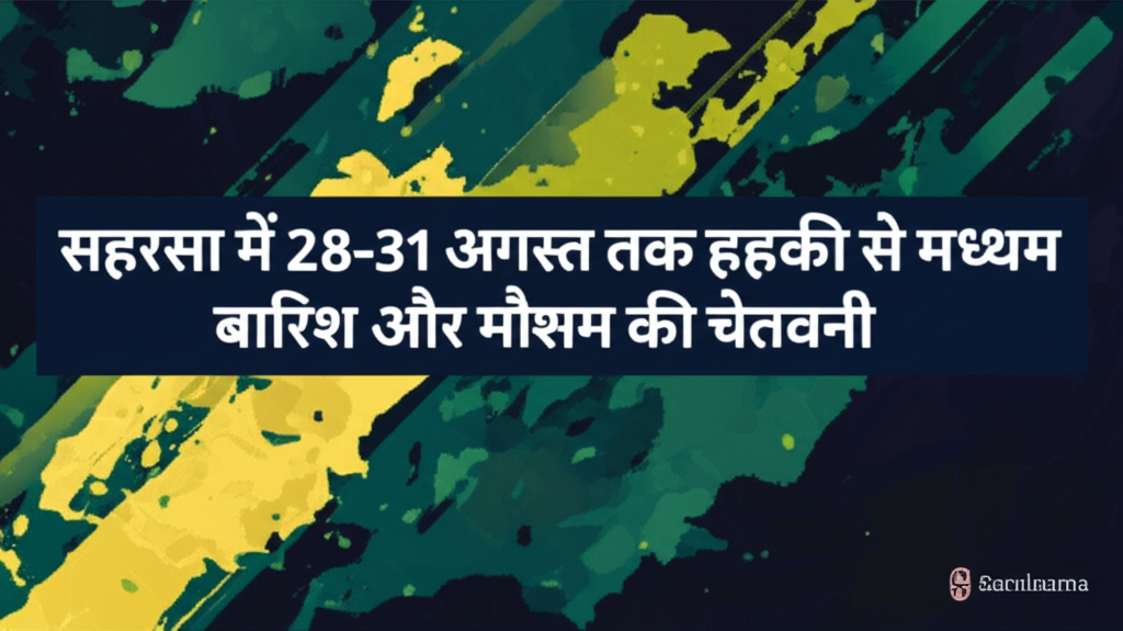 सहरसा में 28-31 अगस्त तक हल्की से मध्यम बारिश और मौसम की चेतावनी