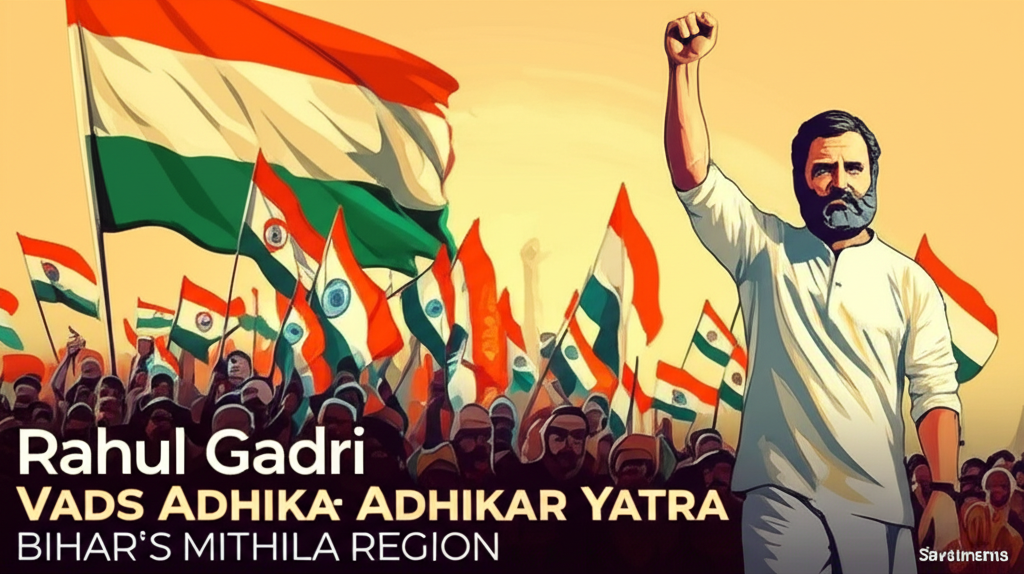 Rahul Gandhi Leads Voter Adhikar Yatra in Bihar's Mithila Region
