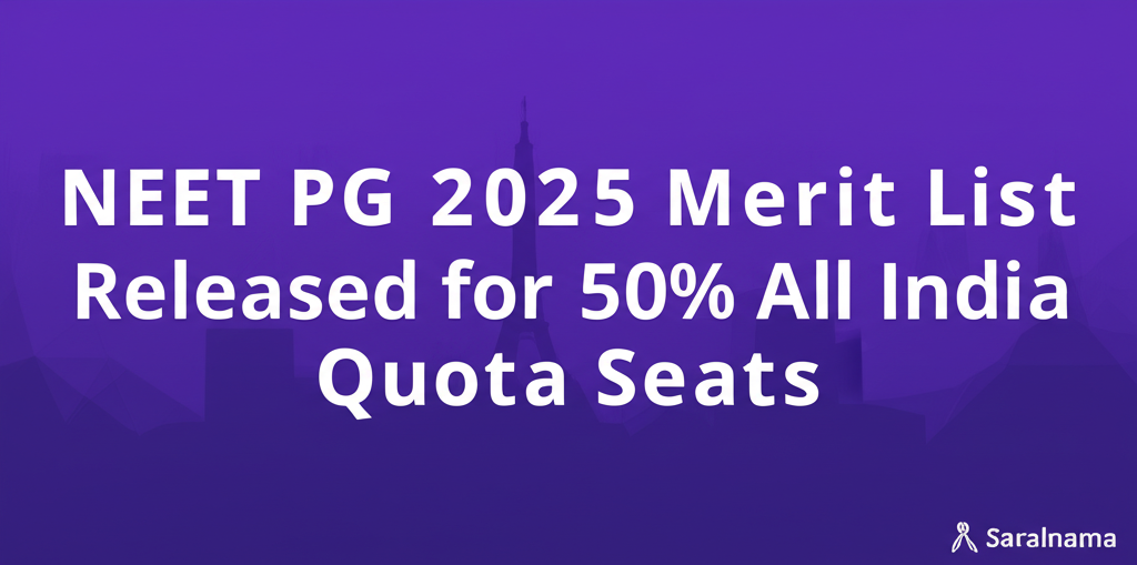 NEET PG 2025 Merit List Released for 50% All India Quota Seats
