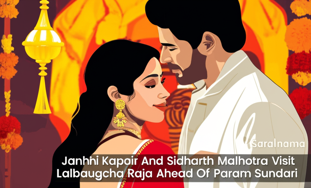 Janhvi Kapoor And Sidharth Malhotra Visit Lalbaugcha Raja Ahead Of Param Sundari