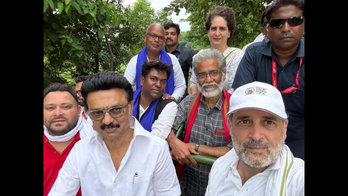 MK Stalin Joins Rahul Gandhi's Voter Yatra In Bihar Amid BJP Criticism