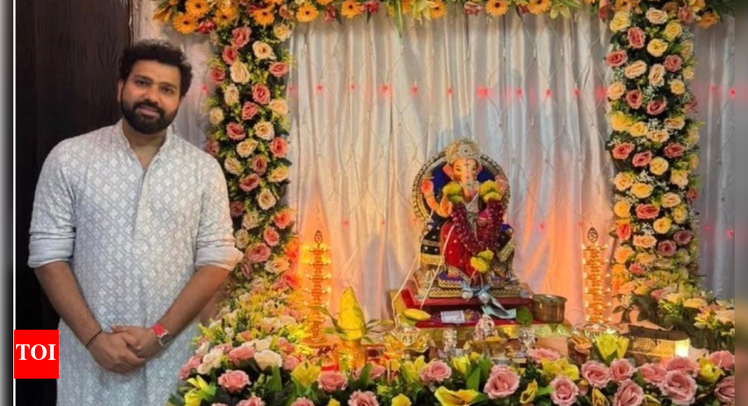 Rohit Sharma Celebrates Ganesh Chaturthi With Family In Mumbai
