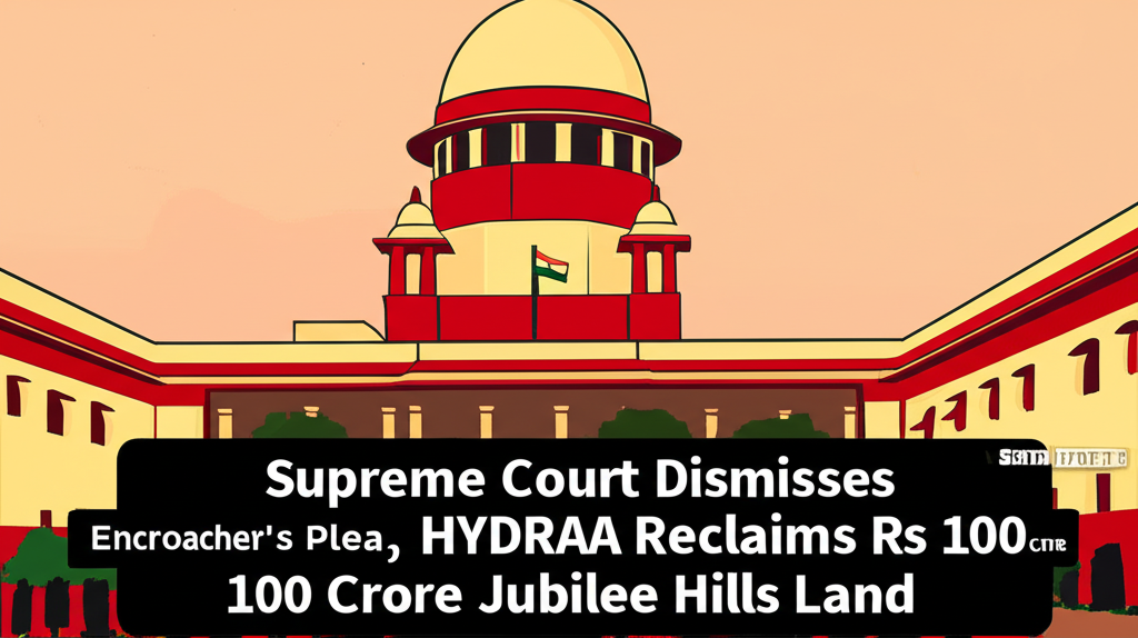Supreme Court Dismisses Encroacher's Plea, HYDRAA Reclaims Rs 100 Crore Jubilee Hills Land