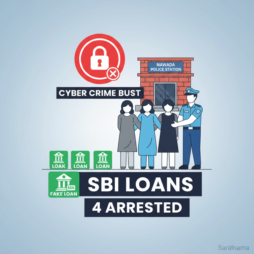 Cyber Crime Bust in Nawada: 4 Arrested for Fake SBI Loans