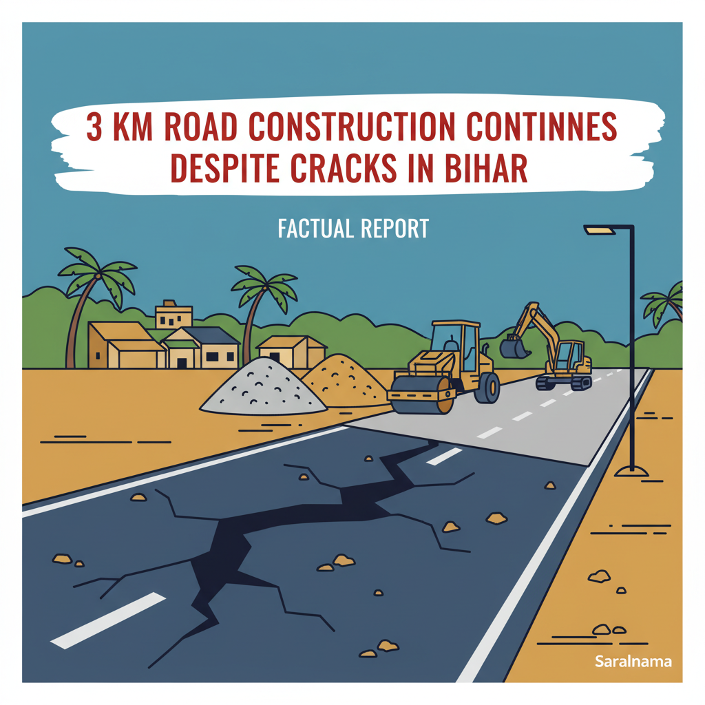 3 km Road Construction Continues Despite Cracks in Bihar
