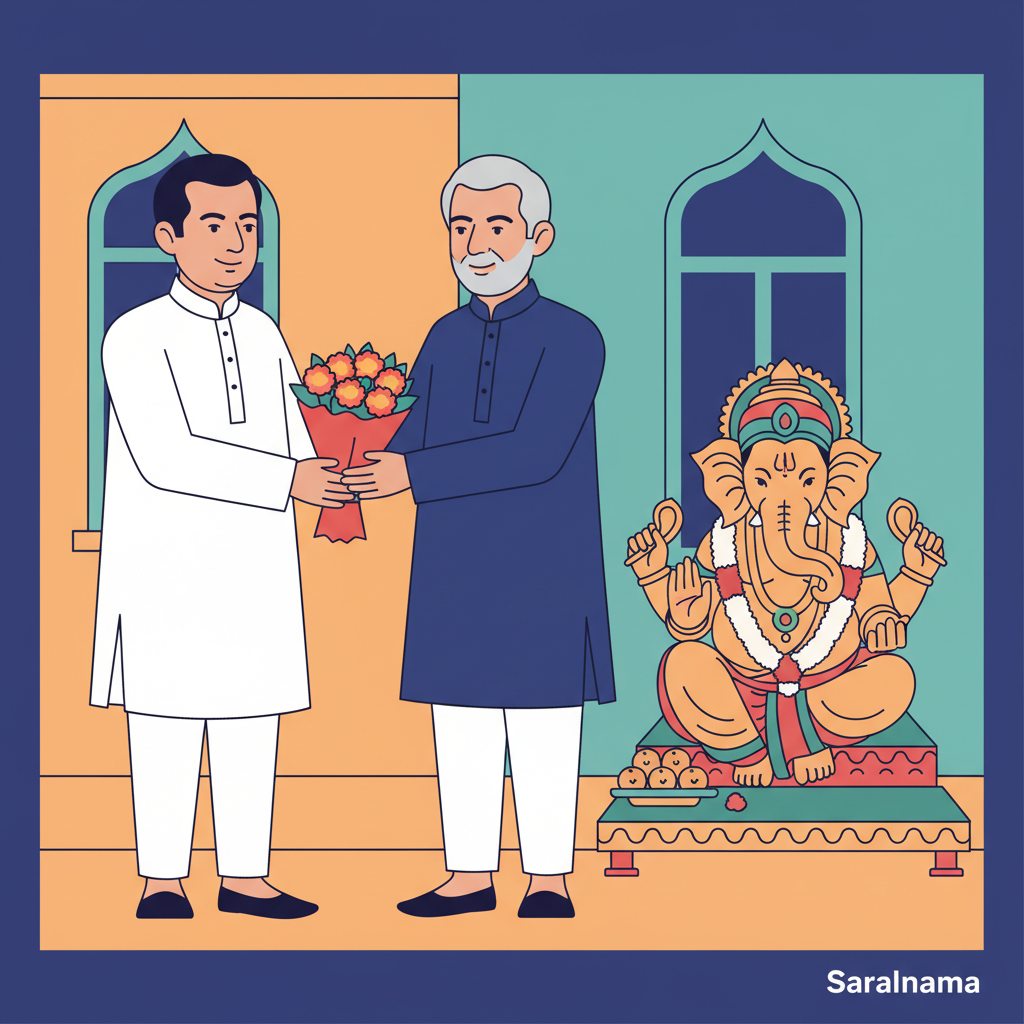 Maharashtra CM Fadnavis Visits Nana Patekar for Ganesh Darshan