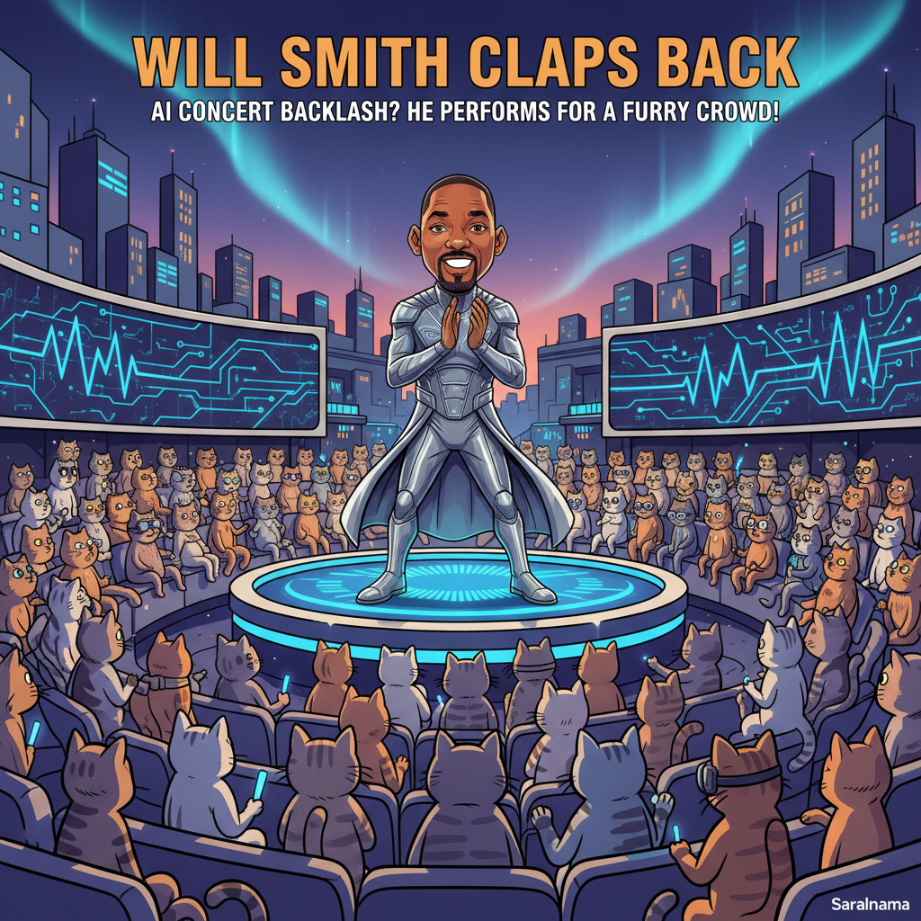 Will Smith claps back at AI concert backlash by performing for a crowd of cats