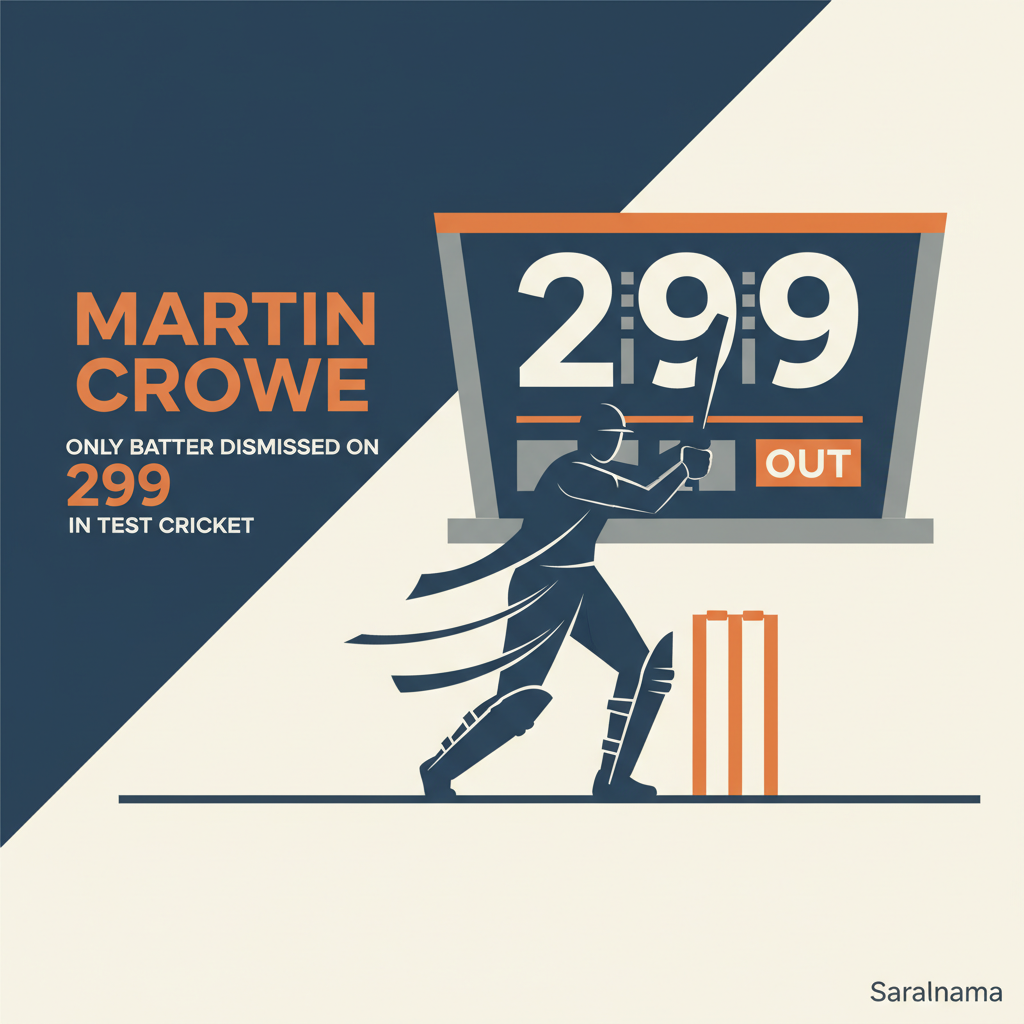 Martin Crowe: Only Batter Dismissed on 299 in Test Cricket