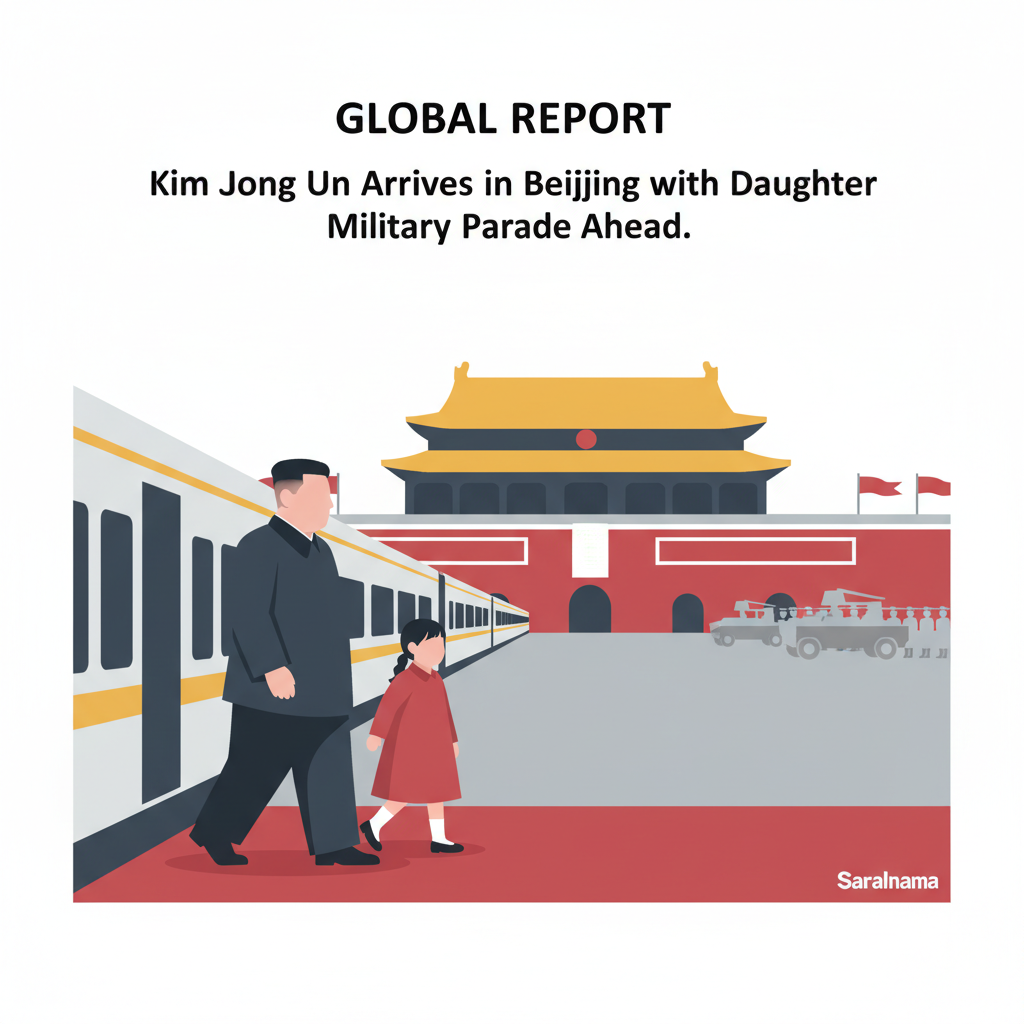 Kim Jong Un Arrives in Beijing with Daughter for Military Parade