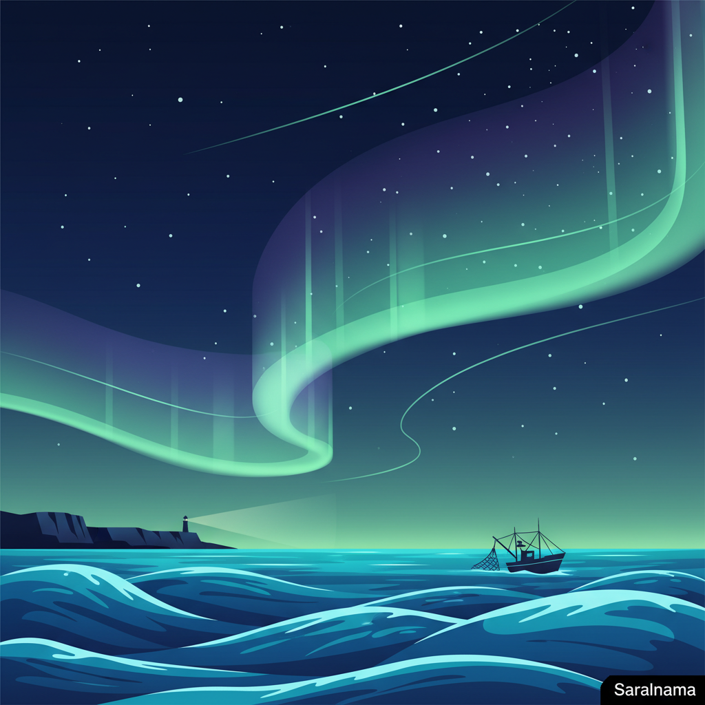 Northern Lights Timelapse Captured Over North Sea
