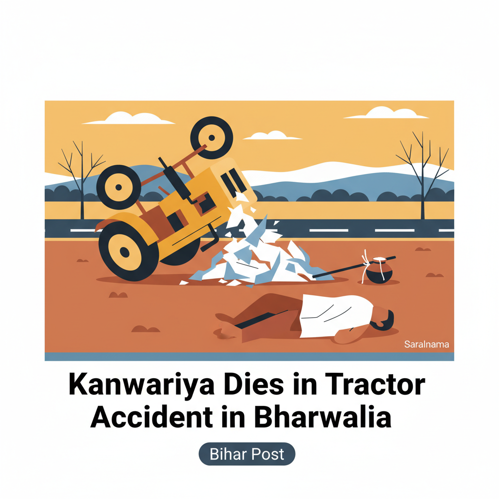 Kanwariya Dies in Tractor Accident in Bharwalia