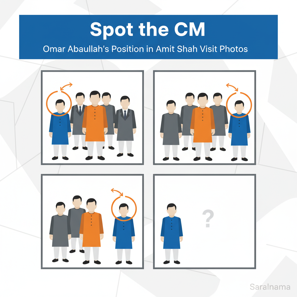 Spot the CM: Omar Abdullah's Position in Amit Shah Visit Photos