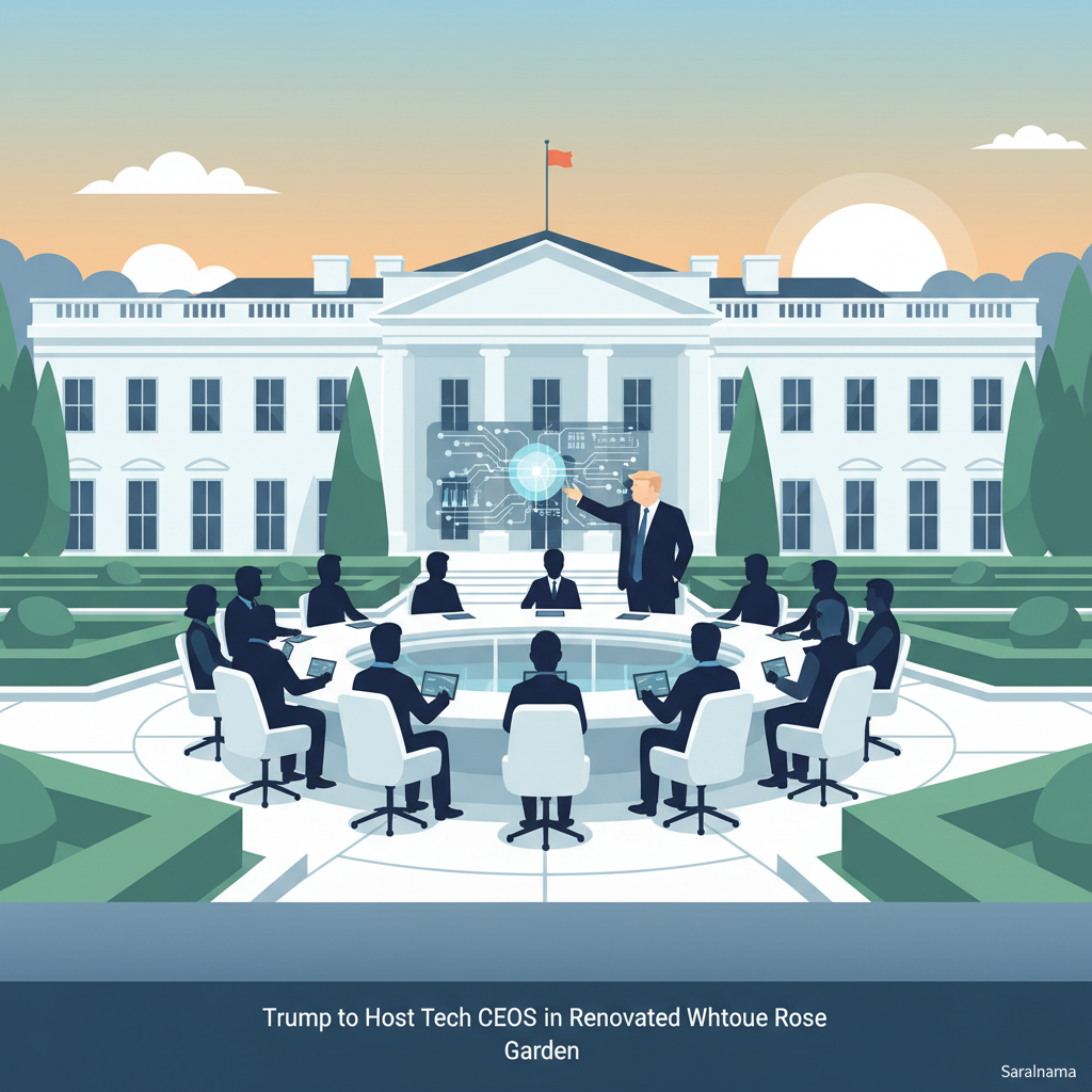 Trump to Host Tech CEOs in Renovated White House Rose Garden