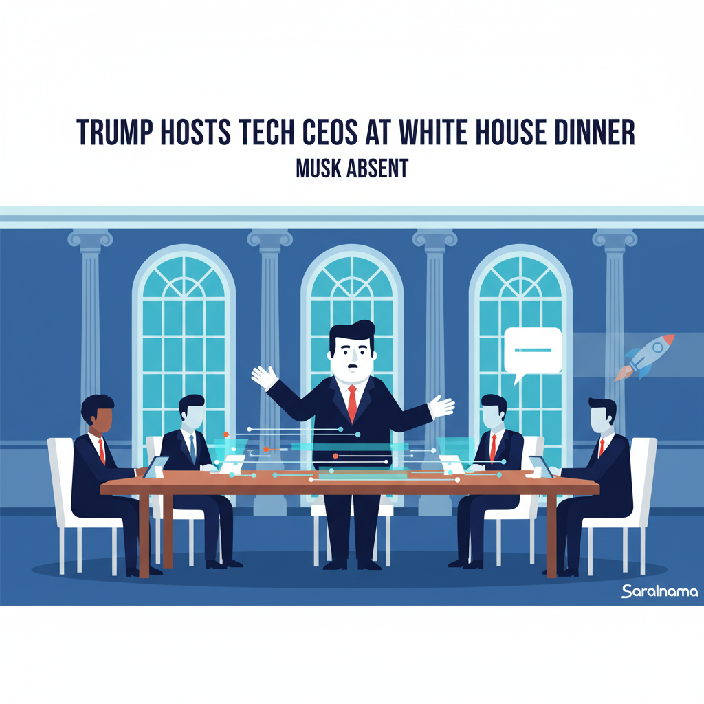 Trump Hosts Tech CEOs at White House Dinner, Musk Absent