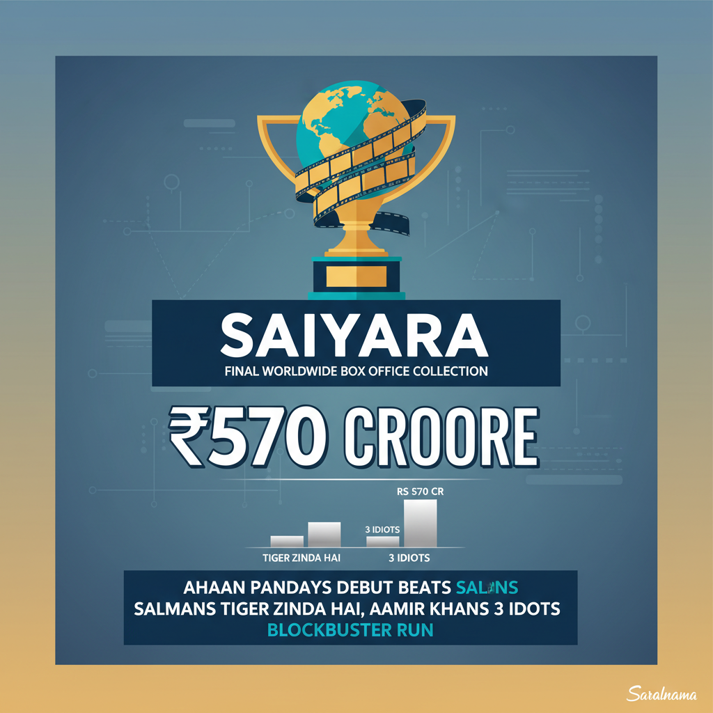 Saiyaara Final Worldwide Box Office Collection: Ahaan Pandays Debut Beats Salmans Tiger Zinda Hai, Aamir Khans 3 Idiots With Rs 570 Crore Blockbuster Run