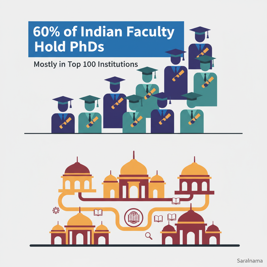 60% of Indian Faculty Hold PhDs, Mostly in Top 100 Institutions