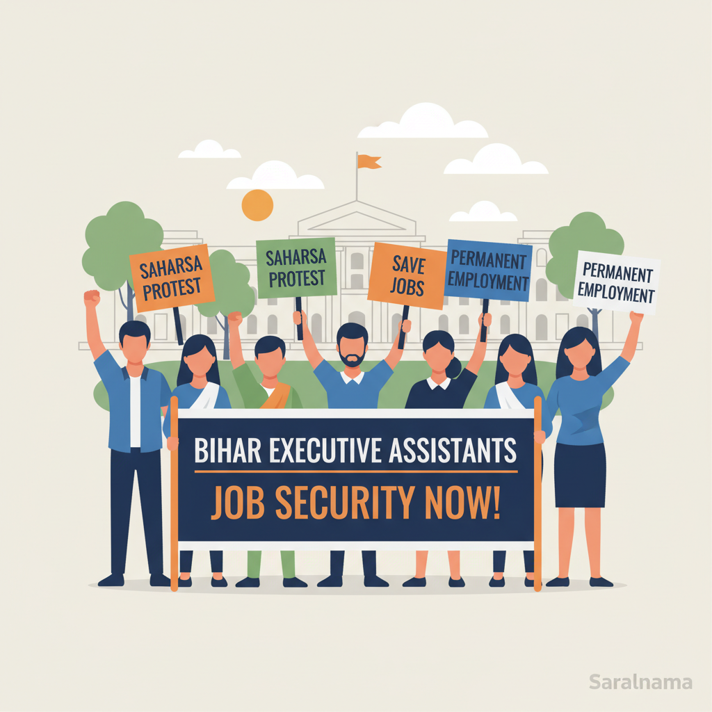 Bihar Executive Assistants Protest for Job Security in Saharsa