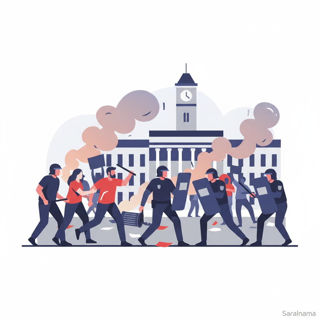 Serbian Police Clash with Protesters in Novi Sad