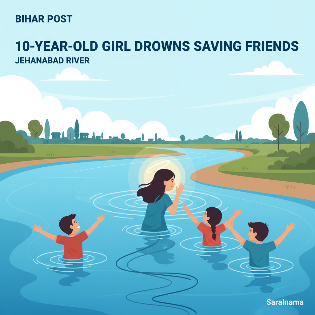 10-Year-Old Girl Drowns Saving Friends in Jehanabad River