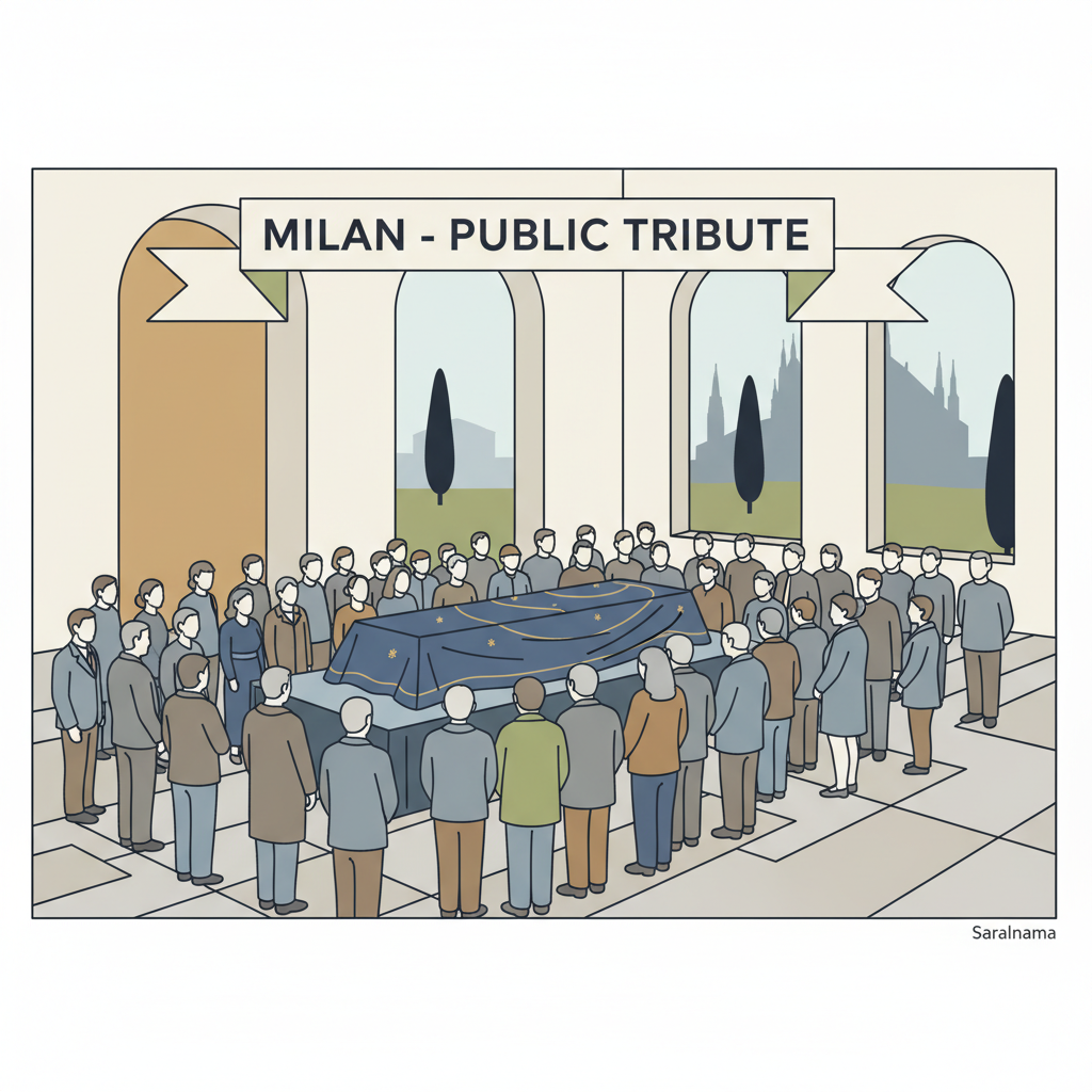 Public Viewing of Giorgio Armani's Coffin in Milan