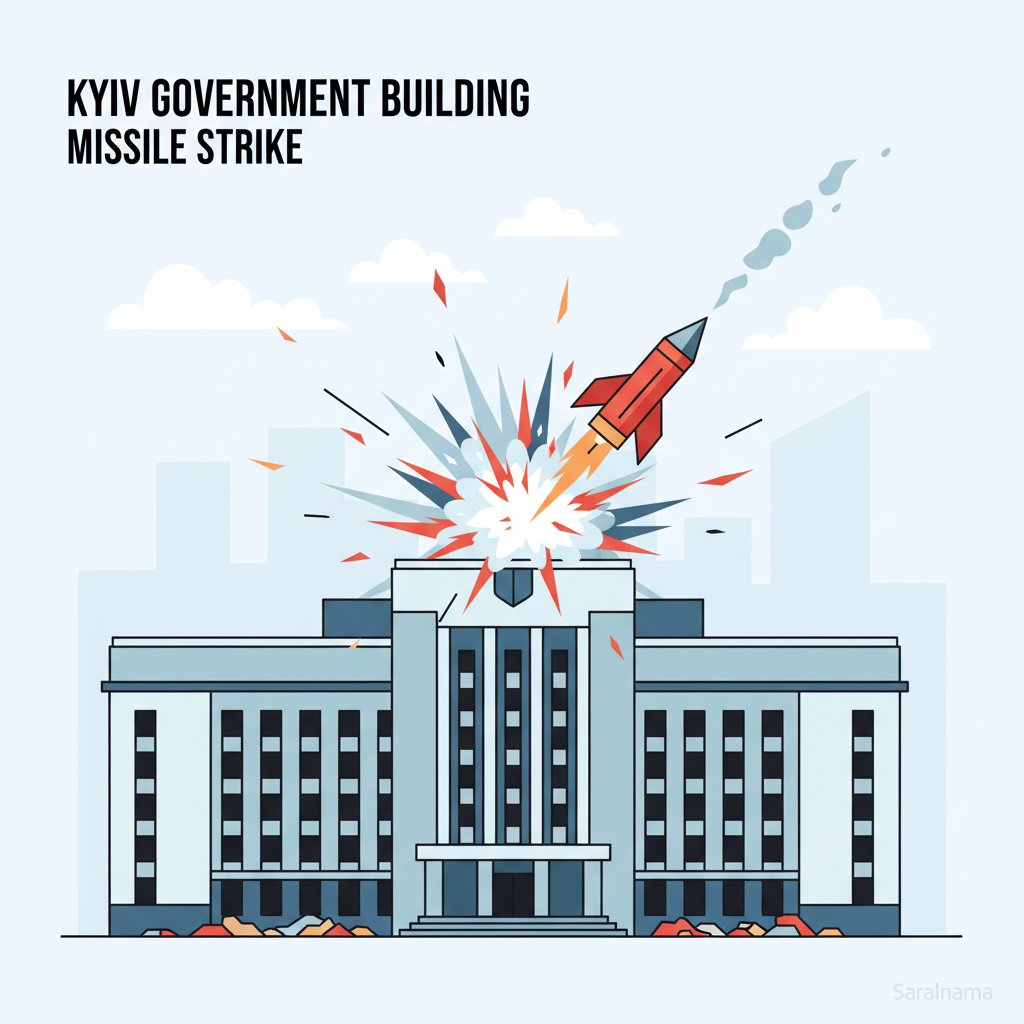 Kyiv Government Building Hit in Russian Missile Strike