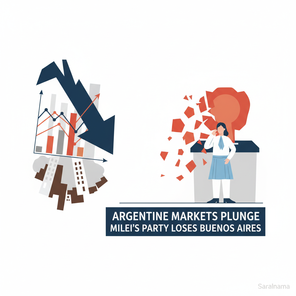 Argentine Markets Plunge After Milei's Party Loses in Buenos Aires