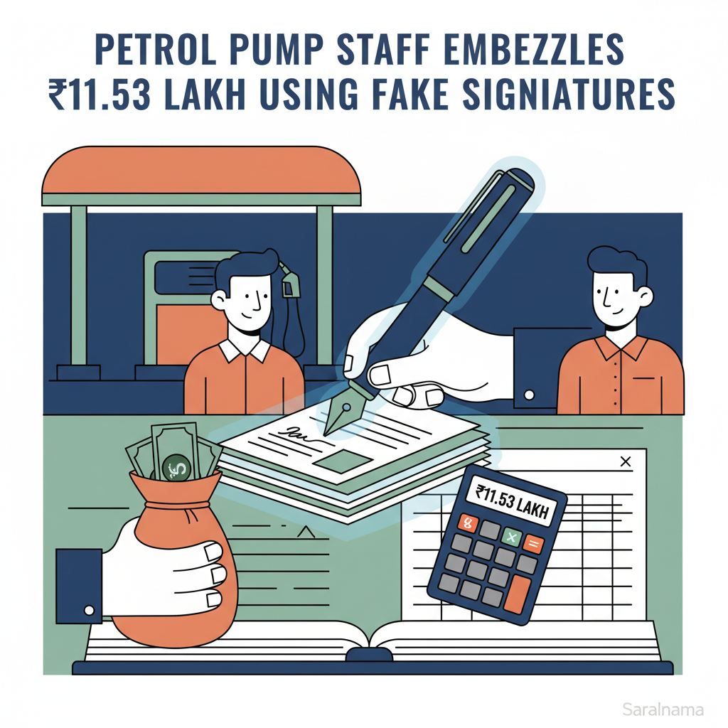 Petrol Pump Staff Embezzles ₹11.53 Lakh Using Fake Signatures