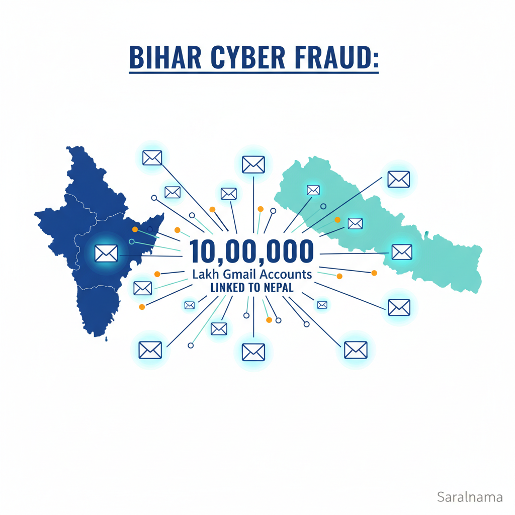 Bihar Cyber Fraud: 10 Lakh Gmail Accounts Linked to Nepal