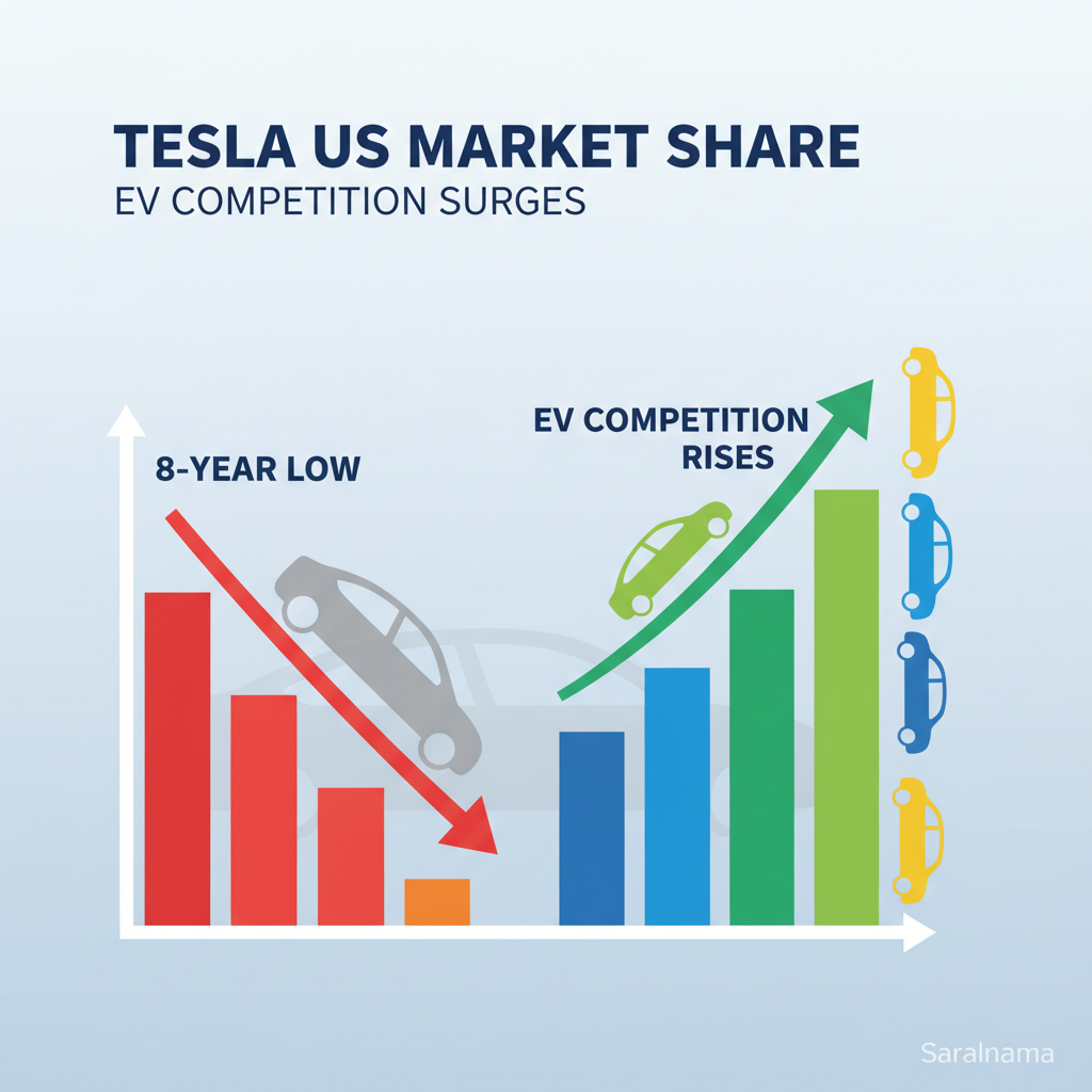 Tesla's US Market Share Hits 8-Year Low as EV Competition Rises