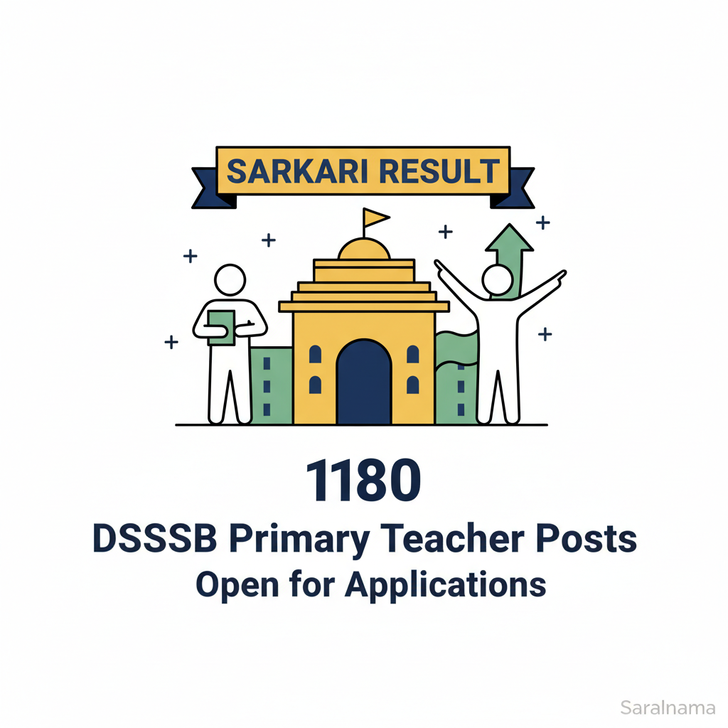 1180 DSSSB Primary Teacher Posts Open for Applications